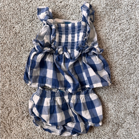 Old Navy baby girl Ruffle-Trim Gingham Top and Bloomer Shorts size 3-6 months - Picture 7 of 8